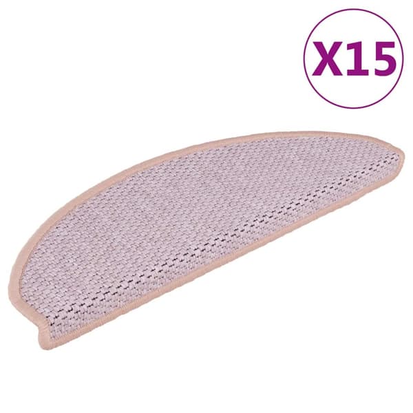 Trappstegsmattor självhäftande sisal 15 st 65x21x4 cm röd