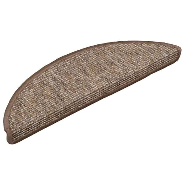 Trappstegsmattor självhäftande 15 st 56x17x3 cm brun