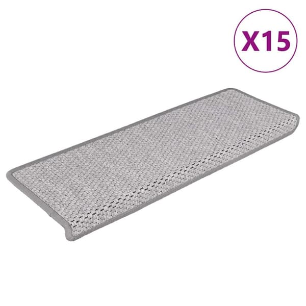 Trappstegsmattor självhäftande sisal 15 st 65x21x4 cm beige