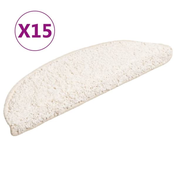 Trappstegsmattor 15 st vit 56x17x3 cm