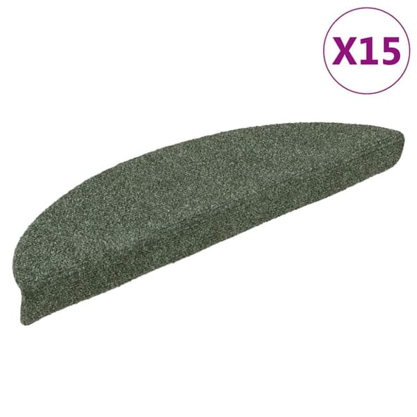 Trappstegsmattor självhäftande 15 st grön 56x17x3 cm brodyr