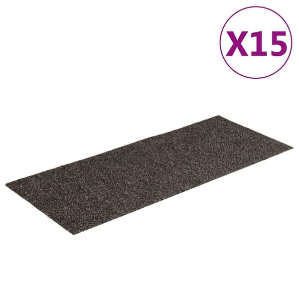 Trappstegsmattor självhäftande 15 st 60x25 cm antracit