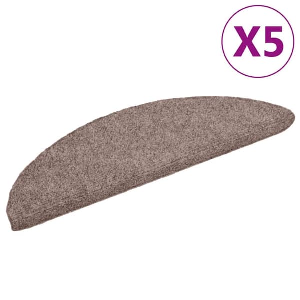 Trappstegsmattor självhäftande 5 st brun 56x17x3 cm brodyr