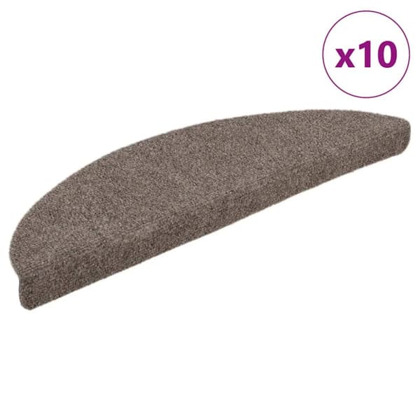 Trappstegsmattor självhäftande 10 st gräddvit 56x17x3 cm brodyr