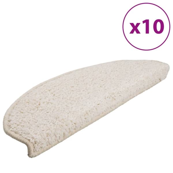 Trappstegsmattor 10 st 65x21x4 cm vit