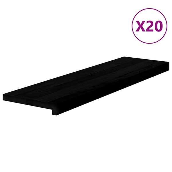 Trappstegsmattor 20 pcs mörkbrun 90x30x2 cm massiv ek