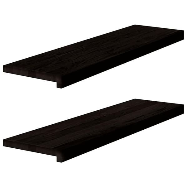 Trappstegsmattor 2 pcs mörkbrun 90x30x2 cm massiv ek