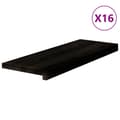 Miniatyrbild 2 av 2: Trappstegsmattor 16 pcs mörkbrun 70x30x2 cm massiv ek