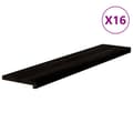 Miniatyrbild 2 av 2: Trappstegsmattor 16 pcs mörkbrun 120x30x2 cm massiv ek