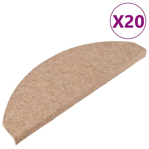 Trappmattor självhäftande 20 st beige 65x22,5x3,5 cm