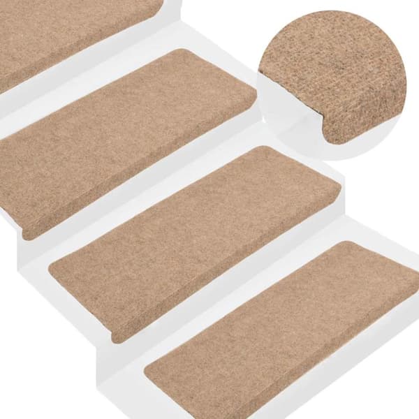 Trappmattor självhäftande 30 st beige 65x24,5x3,5 cm