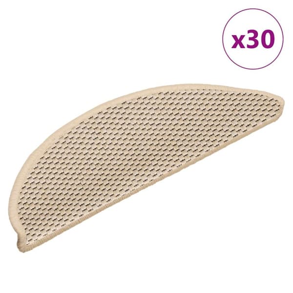 Trappmattor självhäftande sisal-look 30 st 56x17x3 cm berber