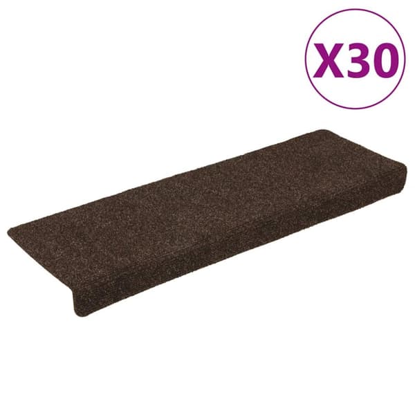 Trappmattor självhäftande 30 st brun 65x21x4 cm