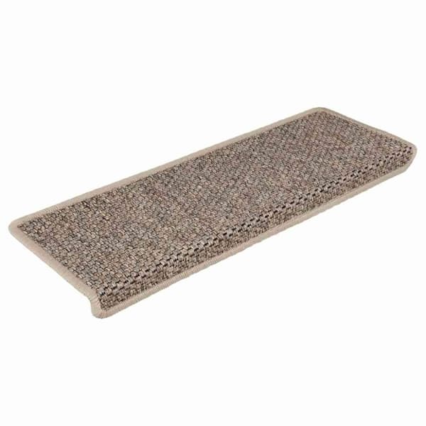Trappmattor självhäftande sisal-look 30 st 65x21x4 cm mörkbeige