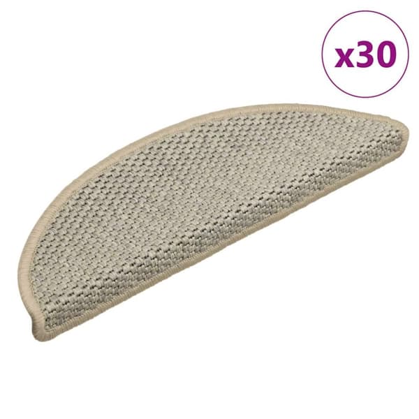 Trappmattor självhäftande sisal-look 30 st 56x17x3 cm ljusgrön