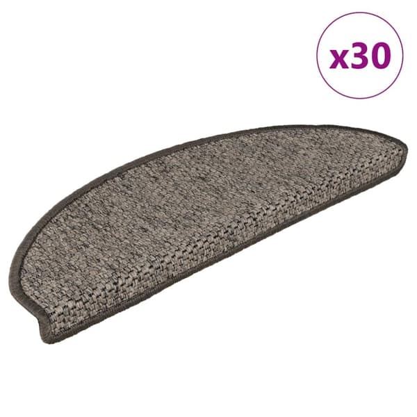 Trappmattor självhäftande sisal-look 30 st 65x21x4 cm brunbeige