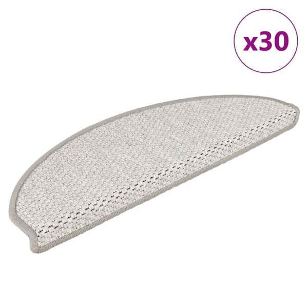 Trappmattor självhäftande sisal-look 30 st 65x21x4 cm platina