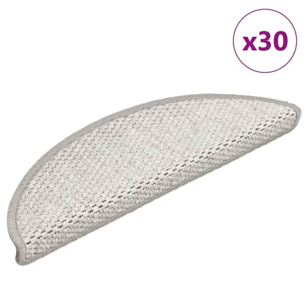 Trappmattor självhäftande sisal-look 30 st 56x17x3 cm platina
