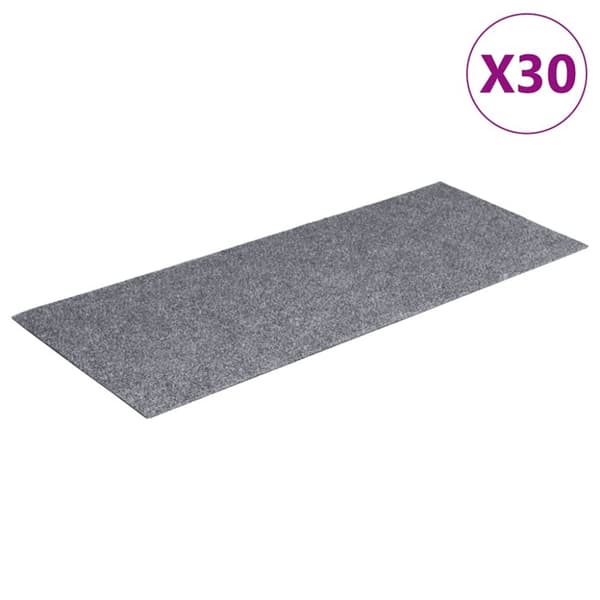 Trappmattor självhäftande 30 st ljusgrå 60x25 cm rektangulär