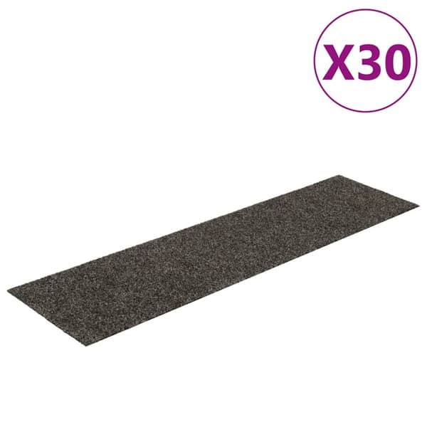 Trappmattor självhäftande 30 st antracit 76x20 cm rektangulär
