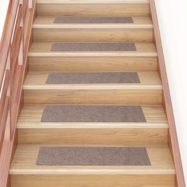 Trappmattor självhäftande 30 st ljusbrun 76x20 cm rektangulär