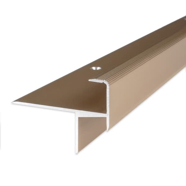 Stratifierad trappnos - Alu-anodiserad parkett i ljusbrons L 33mm H 13.3mm Genomgående