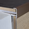 Miniatyrbild 3 av 5: Skivstång av laminat - Parquet anodiserad aluminium bronserande ljus L 33mm H 15.3mm genomgående