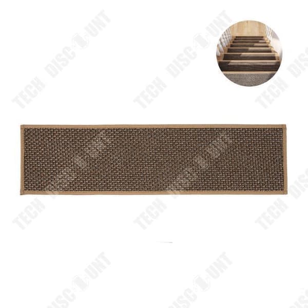 TD® 20*75CM trappsteg 5 stycken stickade trappmattor i konst linne Tyst gummi Halkfri trappmattor
