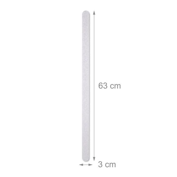Relaxdays Anti-halk remsor set med 17 längder 60 cm självhäftande duschkakeltrappa, transparent