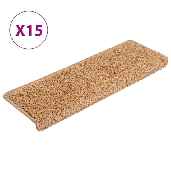 Trappstegsmattor 15 st 65x21x4 cm beige