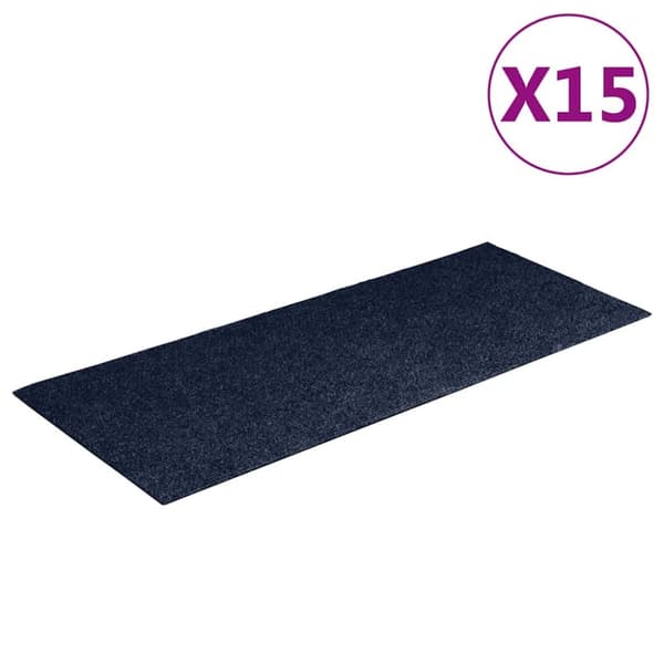 Trappstegsmattor självhäftande 15 st 60x25 cm blå