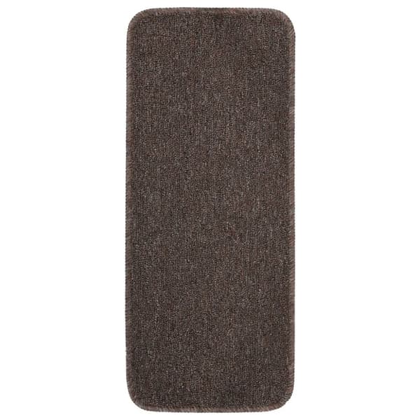 Trappstegsmattor halkfri 15 st 60x25 cm brun rektangulär