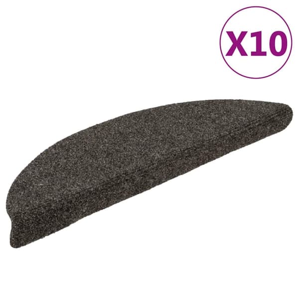 Trappstegsmattor självhäftande 10 st antracit 56x17x3 cm brodyr