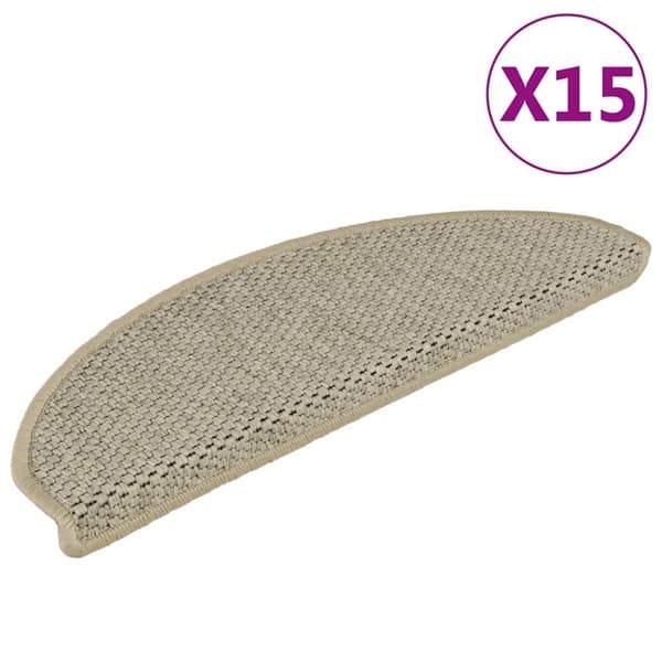 Trappstegsmattor självhäftande sisal 15 st 65x21x4 cm ljusgrön