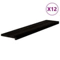Miniatyrbild 2 av 2: Trappstegsmattor 12 pcs mörkbrun 120x30x2 cm massiv ek