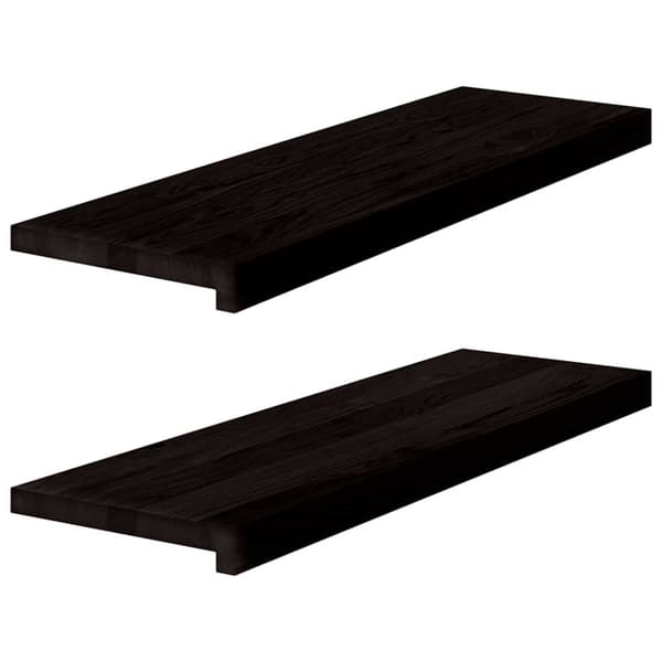 Trappstegsmattor 2 pcs mörkbrun 80x30x2 cm massiv ek