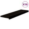 Miniatyrbild 2 av 2: Trappstegsmattor 16 pcs mörkbrun 90x30x2 cm massiv ek