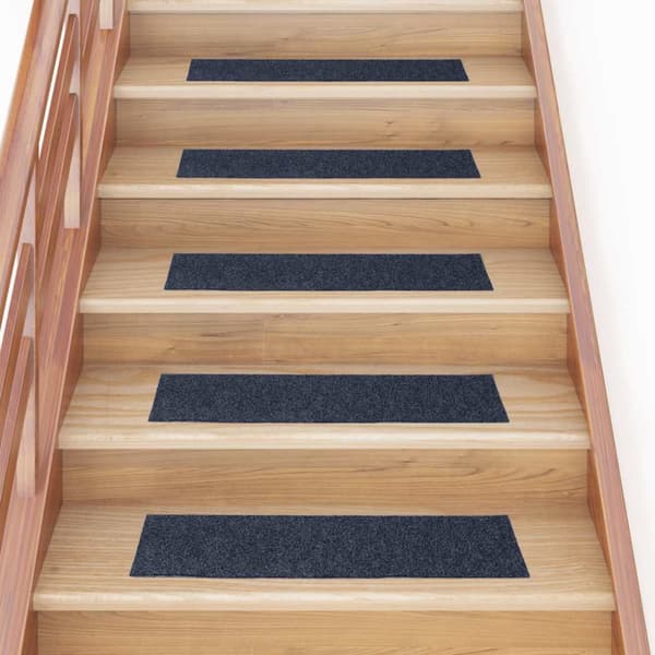 Trappmattor självhäftande 30 st gråblå 76x20 cm rektangulär
