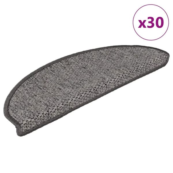 Trappmattor självhäftande sisal-look 30 st 65x21x4 cm brunbeige