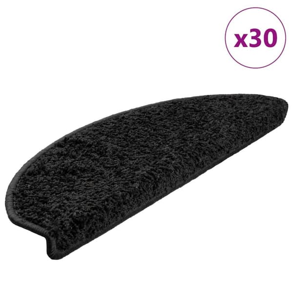 Trappmattor 30 st Svart 65x21x4 cm