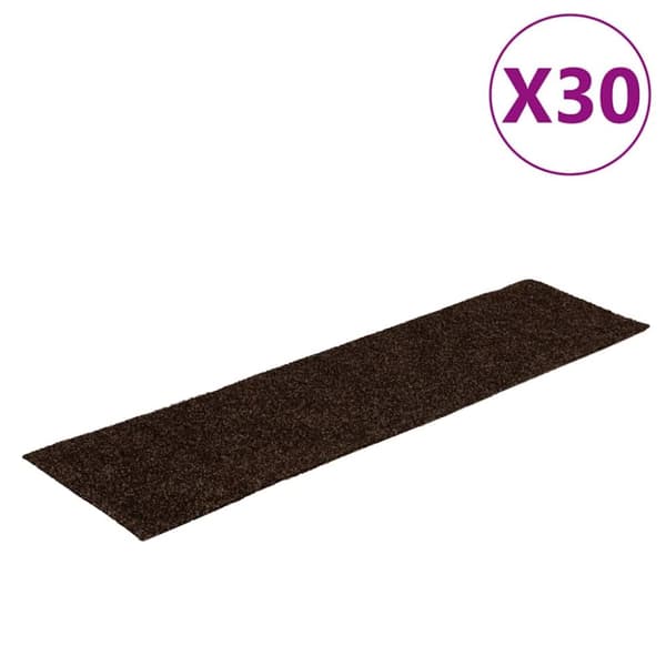 Trappmattor självhäftande 30 st brun 76x20 cm rektangulär