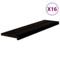 Miniatyrbild 2 av 2: Trappstegsmattor 16 pcs mörkbrun 100x25x2 cm massiv ek