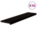 Miniatyrbild 2 av 2: Trappstegsmattor 16 pcs mörkbrun 110x30x2 cm massiv ek