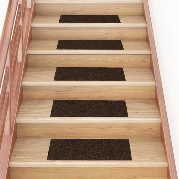 Trappmattor självhäftande 30 st brun 60x25 cm rektangulär