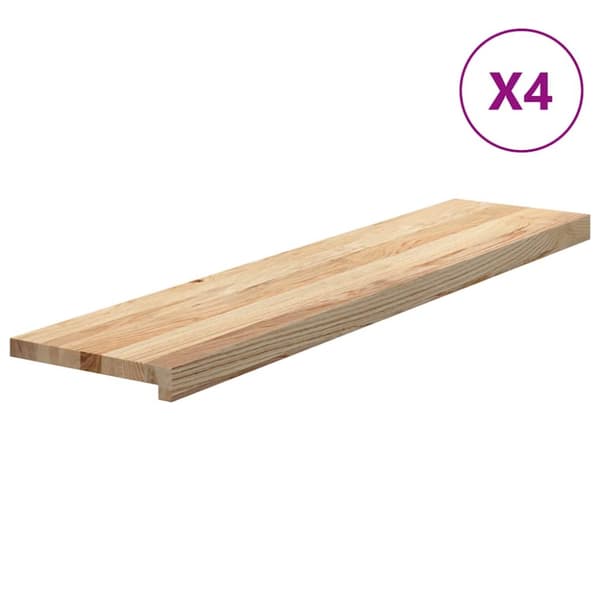 Trappstegsmattor 4 pcs obehandlad 110x25x2 cm massiv ek