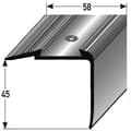 Miniatyrbild 2 av 6: PROVISTON aluminiummarknad anodiserad guld l 58 mm H 45 mm L 2700 mm genomborrad trappräckeshörn kombinerad hörn.