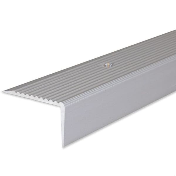 PROVISTON Trappsteg 20 x 40 x 1200 mm Trappsteg Aluminiumhörn kombinerat anodiserad silver med hål