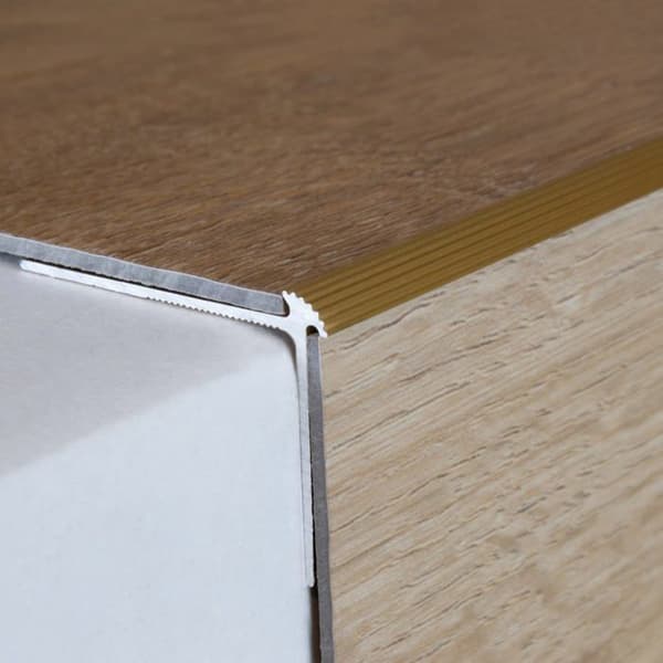 PROVISTON aluminium anodiserad gångjärn 2.5 x 30 x 40 x 1000 mm hålad trapphörn kombinerad hörnlist