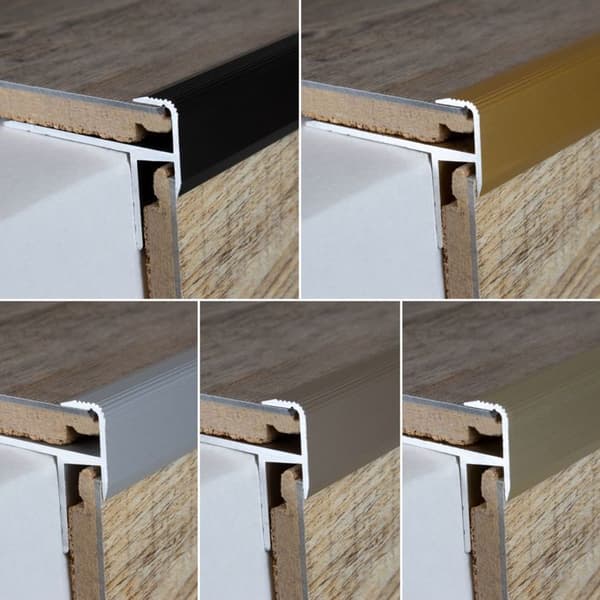 Stegprofil för anodiserad aluminium i ljus brons L 10 mm H 8.5 mm med hål