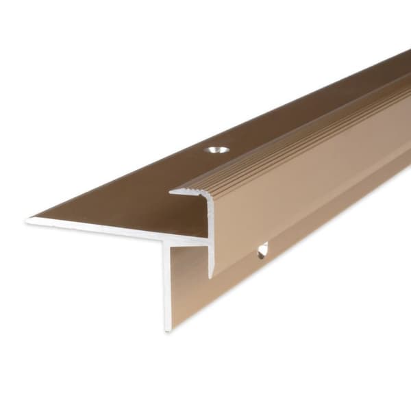 Stegprofil för anodiserad aluminium i ljus brons L 10 mm H 8.5 mm med hål